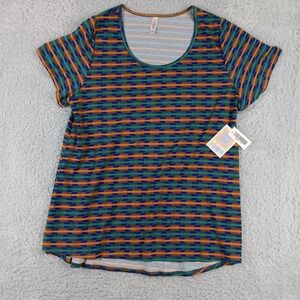 LuLaRoe Classic T Shirt Womens 3XL NWT Blue Green Orange Geometric Arrow USA
